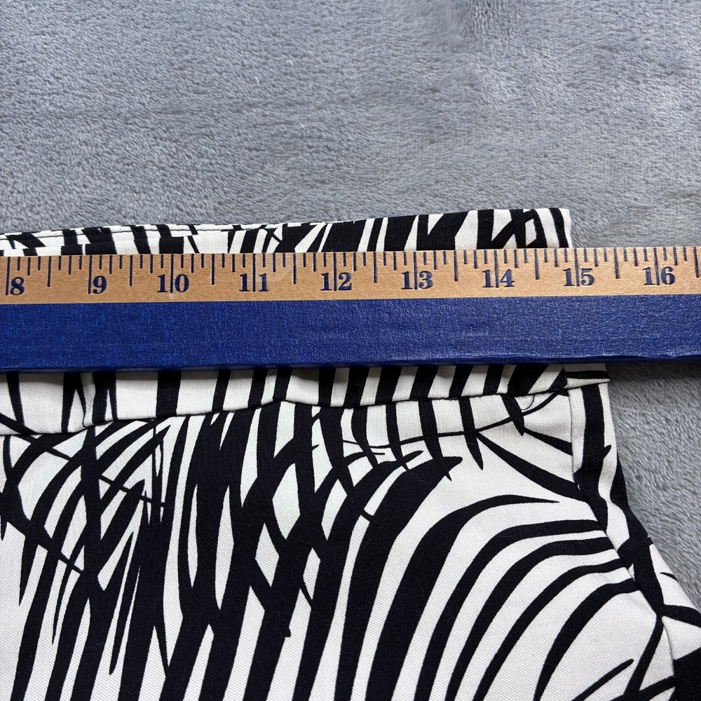 Estelle and Finn Black White Ankle Trousers Women's Size 6 Palm Print Made in NY - Picture 15 of 16
